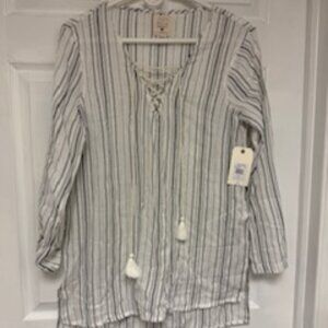 2 for $25: Billabong Striped Cover-Up with Tassels - NWT